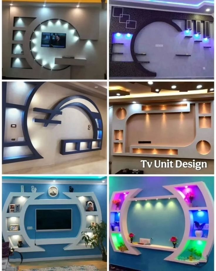 Gypsum TV wall design by Pro Home Decor in Cameroon