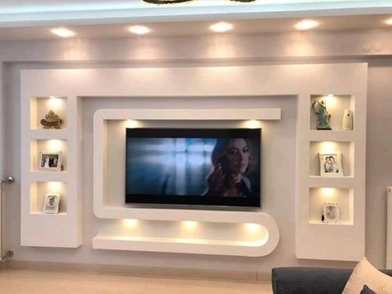 Gypsum TV wall design by Pro Home Decor in Cameroon
