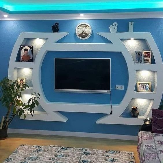 Gypsum TV wall design by Pro Home Decor in Cameroon