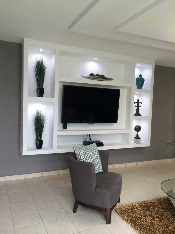 Gypsum TV wall design by Pro Home Decor in Cameroon