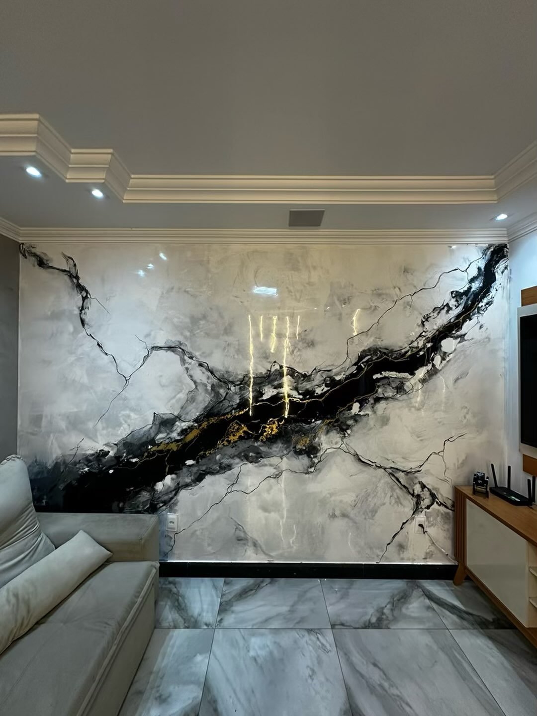 Marble wall panel design by Pro Home Decor in Cameroon